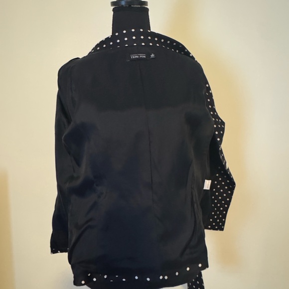 TERI JON Black & White Polka Dot Blazer Jacket Size 10 - Picture 6 of 6